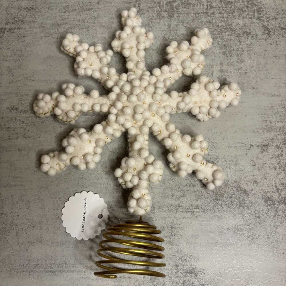 Anthropologie Holly Pommed Snowflake Tree Topper
